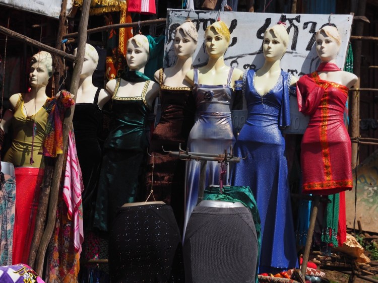 very tight fitting clothes on display on the streets of Addis&nbsp;