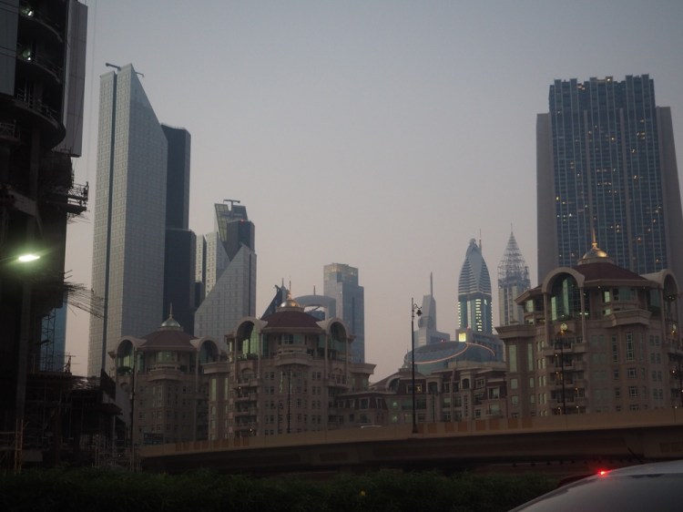 The Dubai skyline - from our apartment