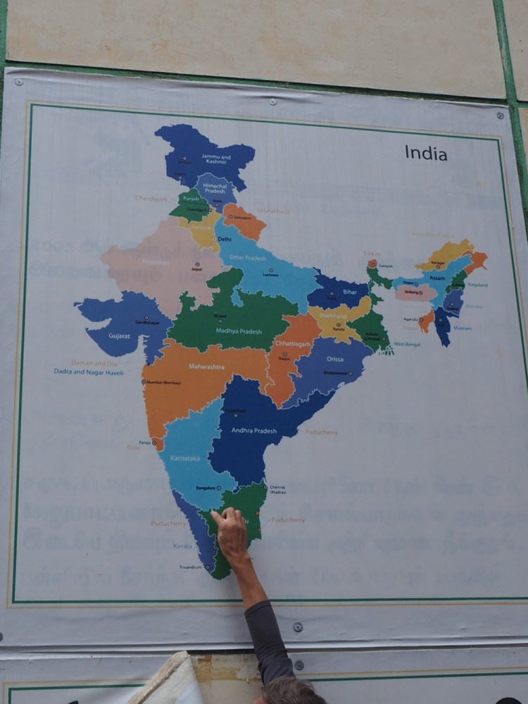 A very handy map on the wall of the local school - this is where we are!