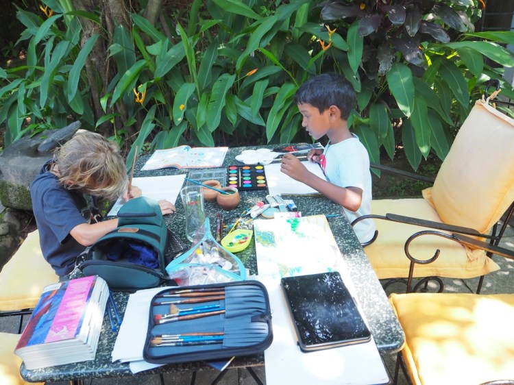 Painting with my friend Joe