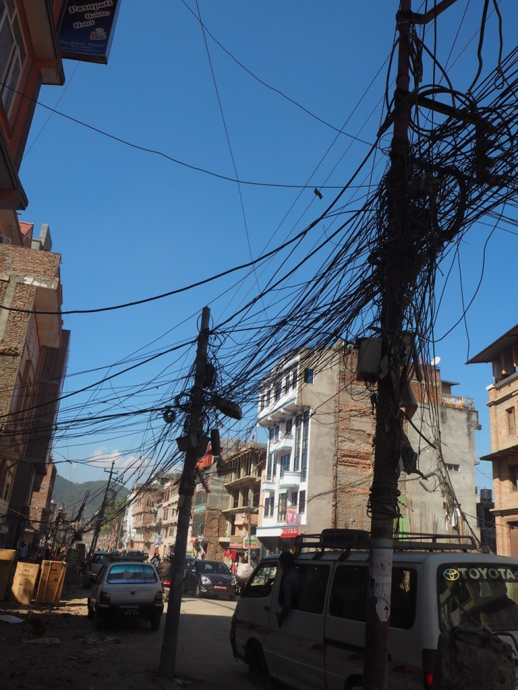 Typical wiring in Kathmandu - how are you supposed to find the right wire to fix?!