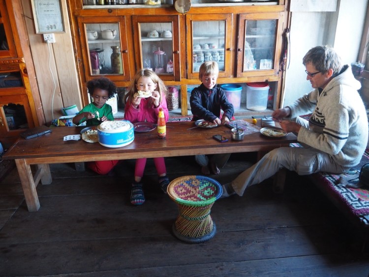 Breakfast in the kitchen / dining / living / bedroom