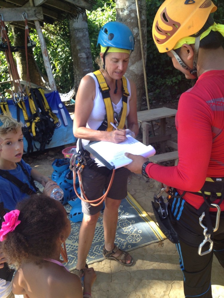 I sign my life away and that of my children to do some high zip wiring