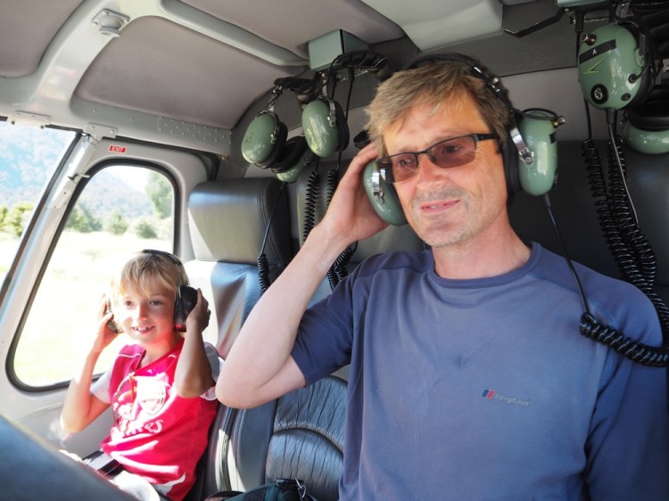 Dad and me in the helicopter