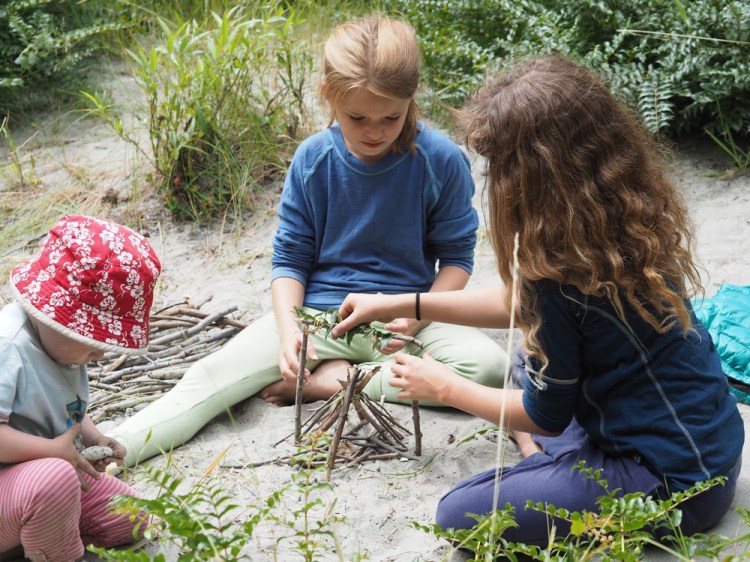 Fox and I build a camp fire