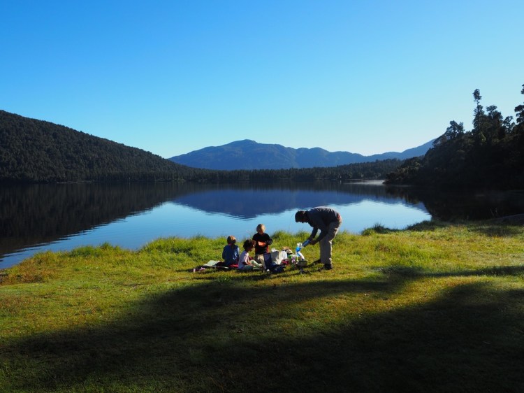 Breakfast and a swim by the lake  