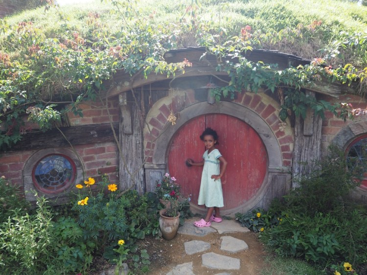 One of the beautiful little gardens in Hobbiton
