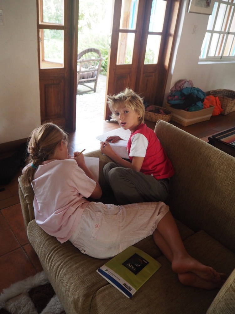 Gabriela and me doing our spanish homework