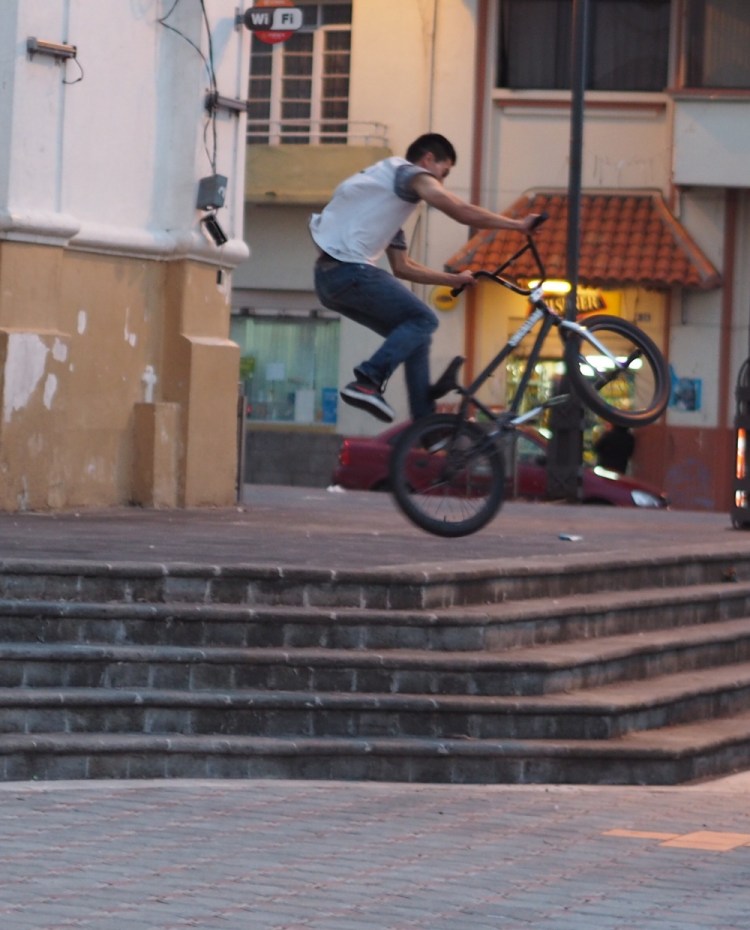 A bit of BMX action in the plaza