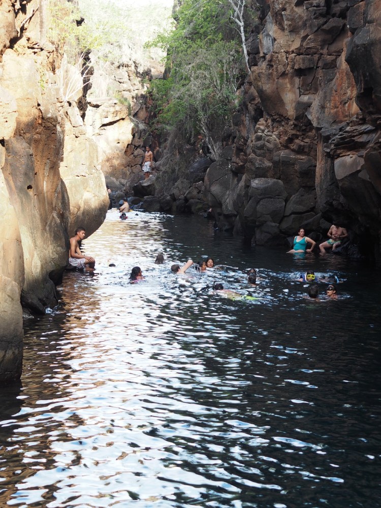 The deep, clear water of Las Grietas