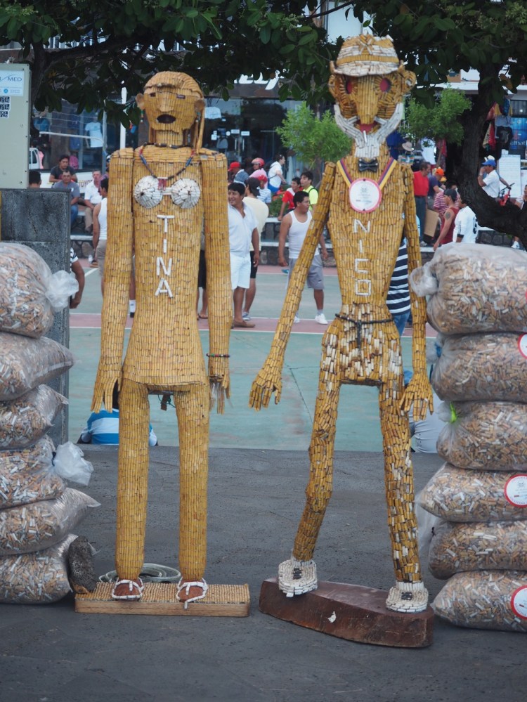 These cigarette butts have been collected just from the small town of Puerto Ayora - it's food for thought... 