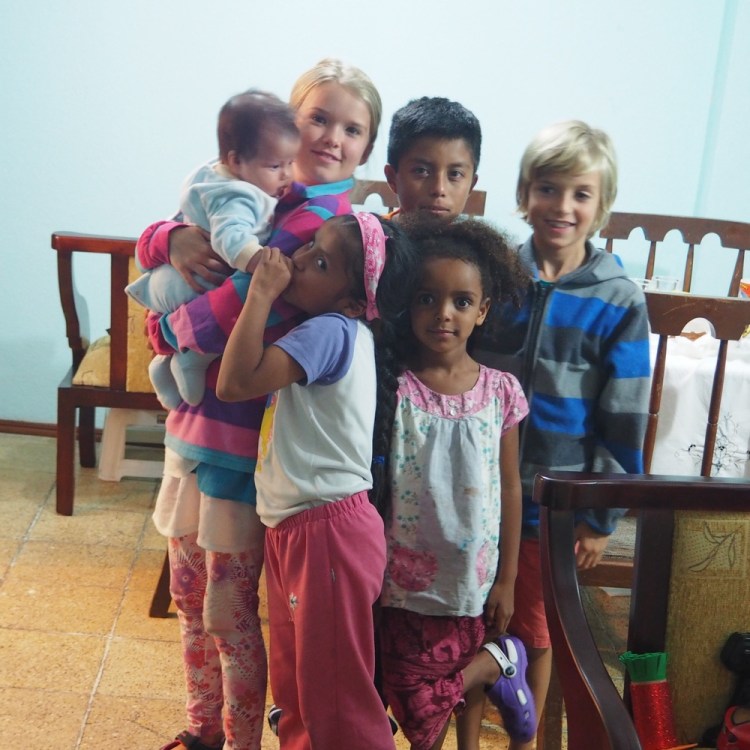 Our guys with Joseph, Ariana and one of the twins (I can't tell which one) 