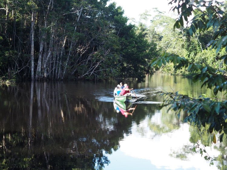 The tranquility of a canoe on the river