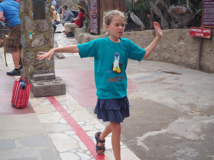 Walking in a straight line on the equator is supposedly more difficult that off it, but I'm pretty sure moving a couple of metres doesn't make much difference.  