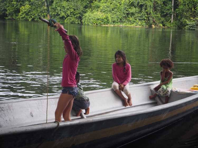 We jumped into this river from the swing.
