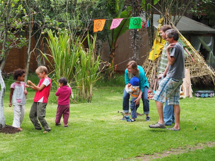 We tied jelly snakes to a washing line  