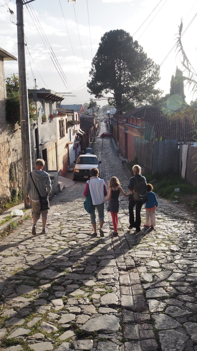 Walking down into town with Anshu and Ramadatta